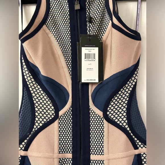 Herve Leger Natia Dress in Navy and multicolor size S - Picture 3 of 10